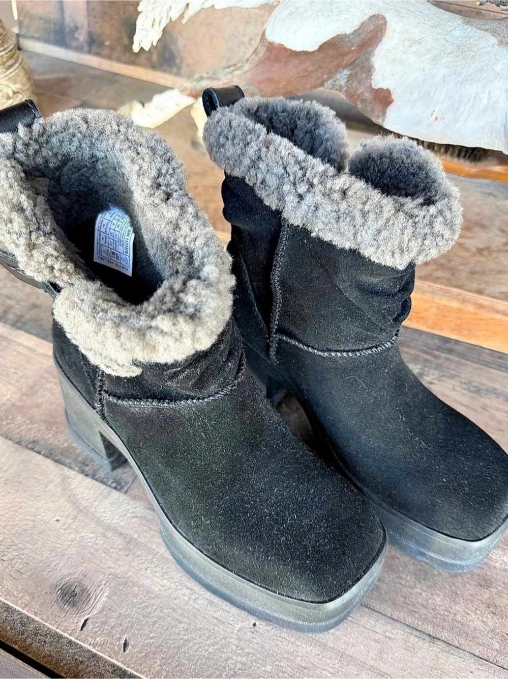 UGG Shayna Platform Boots Black US 6
